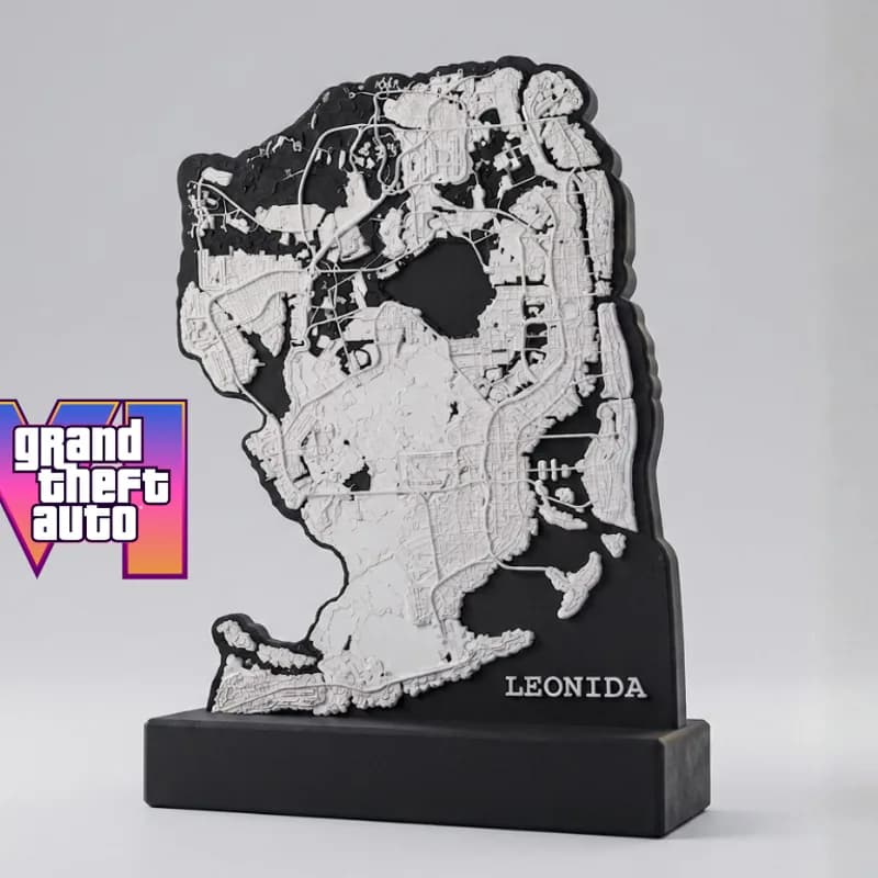 مجسمه دکوری نقشه لئونیدا GTA 6 دکور میز گیمینگ، نمای ۱